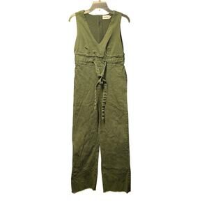 Line & Dot Bethany green denim v neck jumpsuit size small